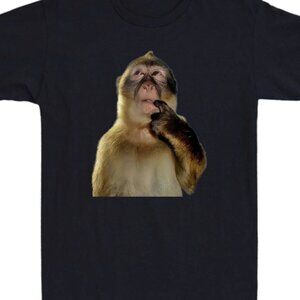 Funny Monkey Thinking Graphic Tee | Animal Humor Shirt | Unisex